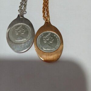 Canadian Coin Pendant w Chain 18kt yellow gold or Silver New